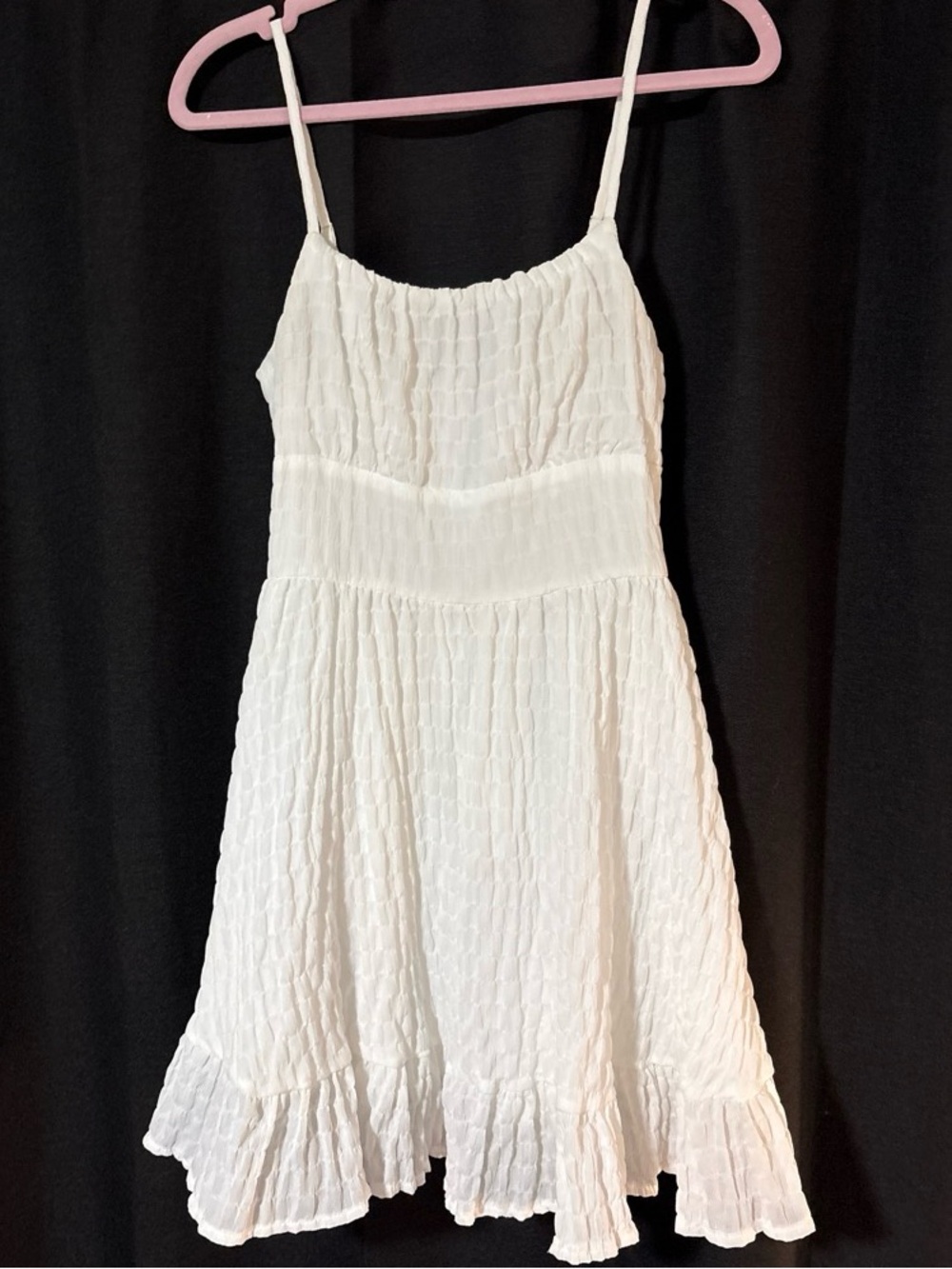 White Ruffle-Hem Mini Dress - Women